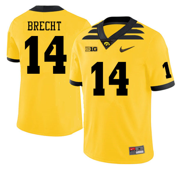 Men #14 Brody Brecht Iowa Hawkeyes College Football Jerseys Sale-Gold